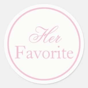 "Her Favourite" Wedding Sticker Blush Pink