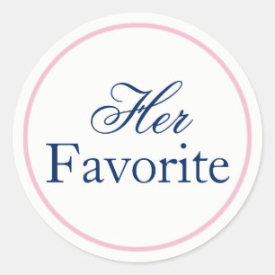 "Her Favourite" Wedding Sticker Blush Pink/Navy