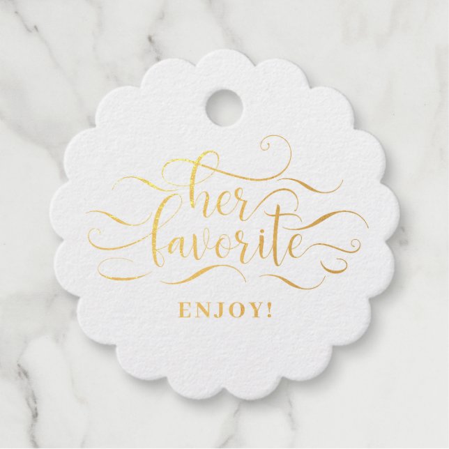 Her Favourite Wedding Welcome Favour Tags (Front)
