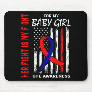 Her Fight Baby Girl Chd Awareness American Flag Gr Mouse Pad