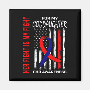 Her Fight Chd Awareness Goddaughter American Flag Magnet