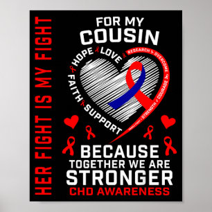 Her Fight Cousin Chd Awareness Heart Disease Graph Poster