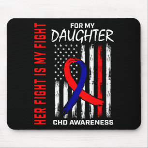 Her Fight Daughter Chd Awareness American Flag Gra Mouse Pad