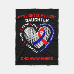 Her Fight Daughter Chd Awareness Heart Disease Gra Fleece Blanket