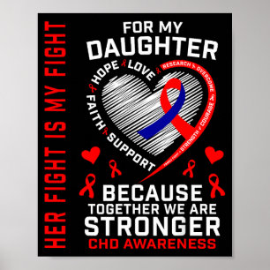 Her Fight Daughter Chd Awareness Heart Disease Gra Poster