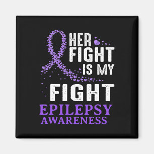 Her Fight Epilepsy Awareness Purple Ribbon Epilept Magnet