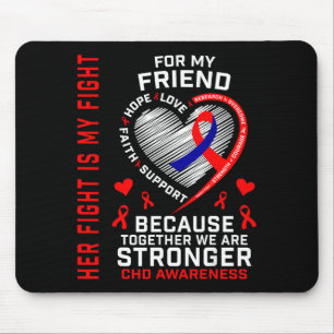 Her Fight Friend Chd Awareness Heart Disease Graph Mouse Pad