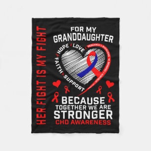 Her Fight Granddaughter Chd Awareness Heart Diseas Fleece Blanket