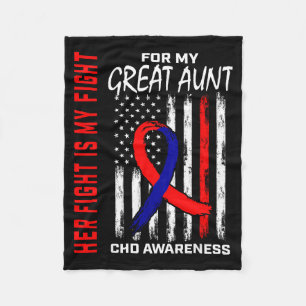 Her Fight Great Aunt Chd Awareness American Usa Fl Fleece Blanket