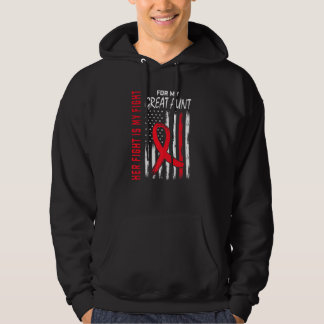 Her Fight Great Aunt Heart Disease Awareness USA F Hoodie
