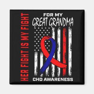Her Fight Great Grandma Chd Awareness American Fla Magnet