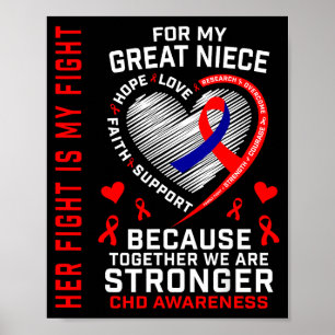 Her Fight Great Niece Chd Awareness Heart Disease Poster