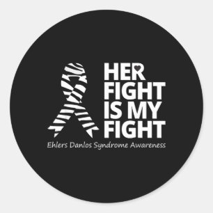 Her Fight Is My Figh Ehlers Danlos Awareness EDS Classic Round Sticker