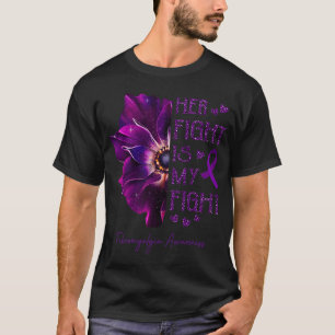Her Fight Is My Fight Anemone Flower Fibromyalgia T-Shirt