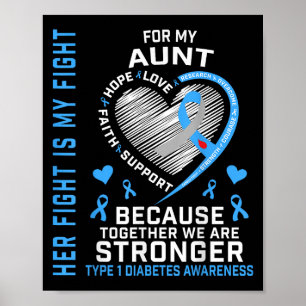 Her Fight Is My Fight Aunt Type 1 Diabetes Shirt G Poster