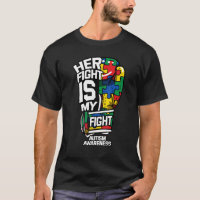 Her Fight Is My Fight Autism Autistic Gloves Ribbo