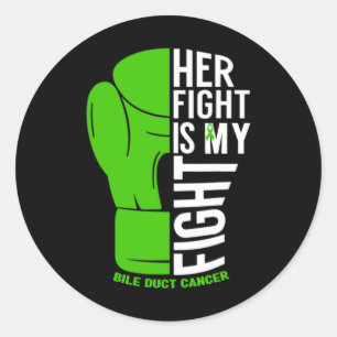 Her Fight Is My Fight Bile Duct Cancer Awareness 1 Classic Round Sticker