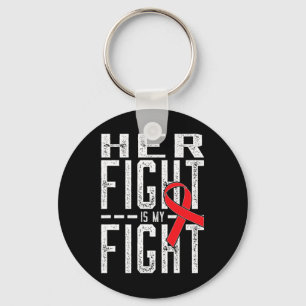 Her Fight is My Fight Blood Cancer Awareness 4 Key Ring