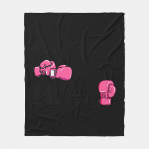 Her Fight Is My Fight Boxing Gloves Breast Cancer Fleece Blanket