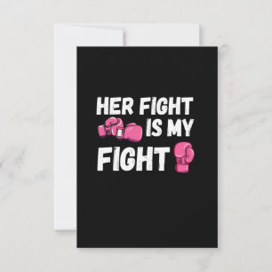 Her Fight Is My Fight Boxing Gloves Breast Cancer Invitation