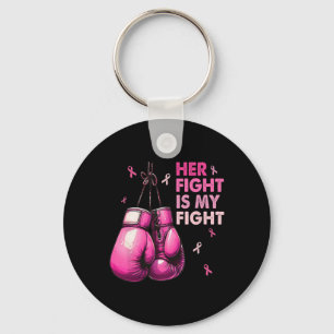 Her Fight Is My Fight Boxing Gloves Breast Cancer  Key Ring
