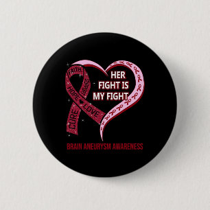 Her Fight Is My Fight Brain Aneurysm Awareness Rib 6 Cm Round Badge