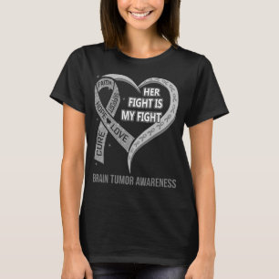 Her Fight Is My Fight Brain Tumour Awareness Ribbo T-Shirt