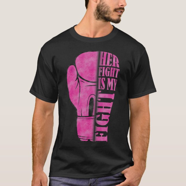 Her Fight Is My Fight Breast Cancer Awareness Fami T-Shirt (Front)