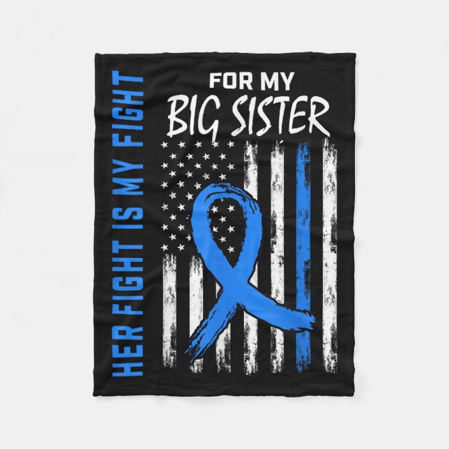Her Fight Is My Fight Diabetes Awareness Shirt Big Fleece Blanket (Front)