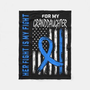 Her Fight Is My Fight Diabetes Awareness Shirt Gra Fleece Blanket