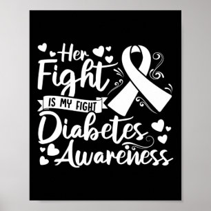 Her Fight Is My Fight Diabetes Awareness Type 1 Di Poster