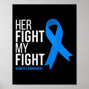 Her Fight is My Fight Diabetes Awareness Vintage Poster