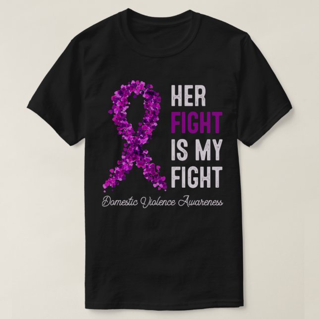 Her Fight Is My Fight Domestic Violence Purple Rib T-Shirt (Design Front)