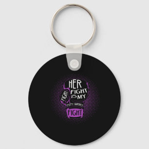 Her Fight Is My Fight Epilepsy Awareness Purple Bo Key Ring