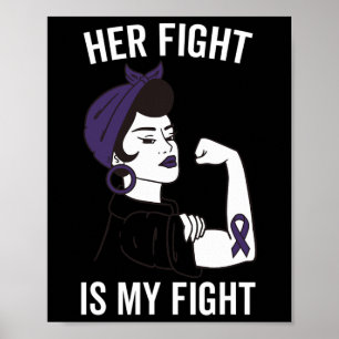 Her Fight Is My Fight Epilepsy Awareness Purple Wo Poster