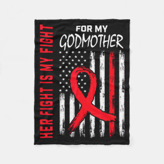 Her Fight Is My Fight Godmother Heart Disease Awar Fleece Blanket