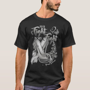 Her Fight Is My Fight Grey High Heels Aphasia Awar T-Shirt
