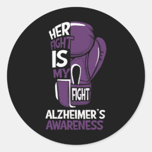 Her Fight Is My Fight Heimerheimer's Awareness Box Classic Round Sticker