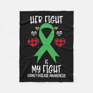 Her Fight Is My Fight Kidney Disease Awareness Rib Fleece Blanket