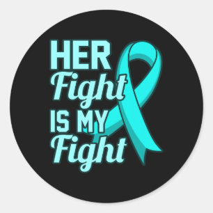 Her Fight Is My Fight Ptsd Stress Awareness Ribbon Classic Round Sticker