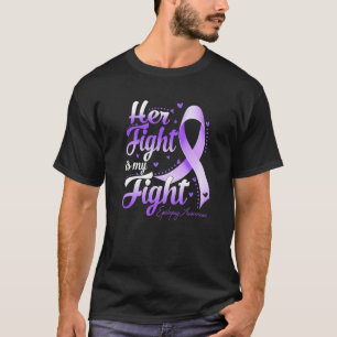 Her Fight Is My Fight Purple Ribbon Epilepsy Aware T-Shirt