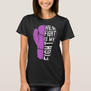 Her Fight Is My Fight Purple Ribbon Lupus Awarenes T-Shirt