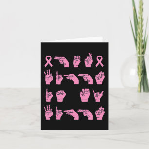 Her Fight Is My Fight Sign Language Breast Cancer Card