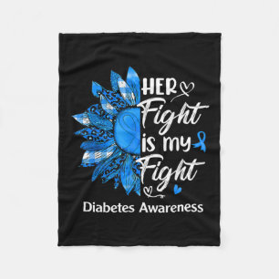 Her Fight Is My Fight Sunflower Diabetes Awareness Fleece Blanket