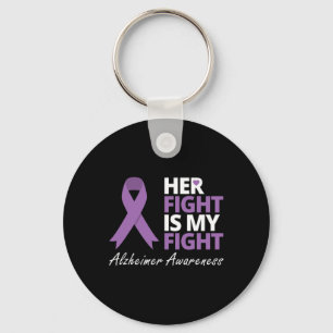 Her Fight Is My Fight T Shirt Purple Ribbon Love W Key Ring
