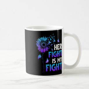 Her Fight Is My Fight Teal And Purple Ribbon Suici Coffee Mug