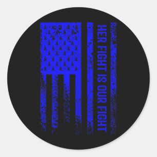 Her Fight Is Our Fight Alopecia Areata Awareness  Classic Round Sticker