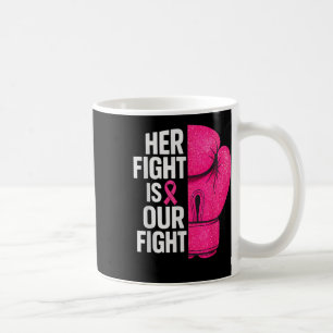 Her Fight Is Our Fight Boxing Glove Breast Cancer Coffee Mug