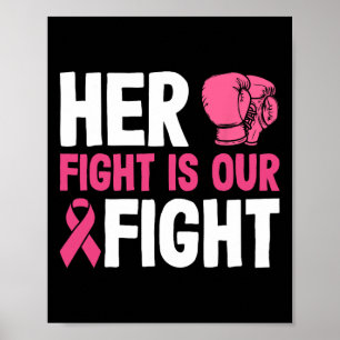 Her Fight Is Our Fight Boxing Glove Breast Cancer Poster