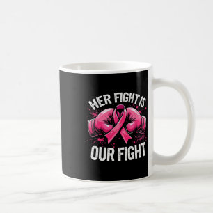 Her Fight Is Our Fight Boxing Gloves Breast Cancer Coffee Mug